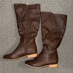 Dark Brown Over the Knee Boots